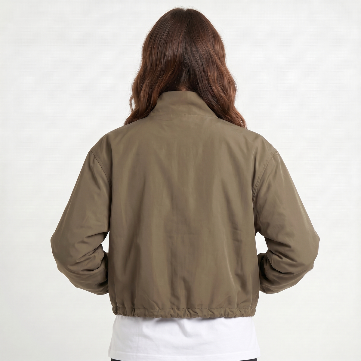 Giacca Bomber Corta Antivento con Zip da Donna