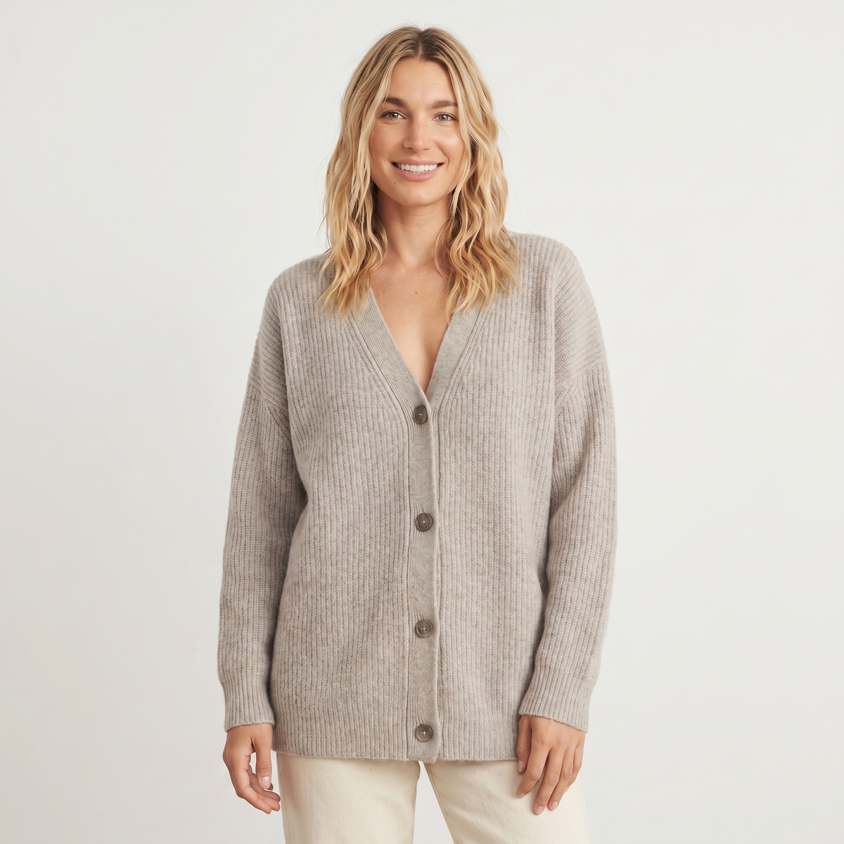 Women's Cardigans For Women Oversized Ribbed V-Neck Knit Winter