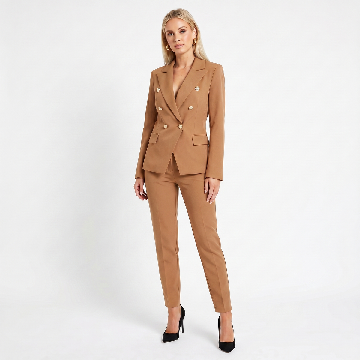 Tailleur Elegante da Donna – Blazer Doppiopetto e Pantaloni Coordinati