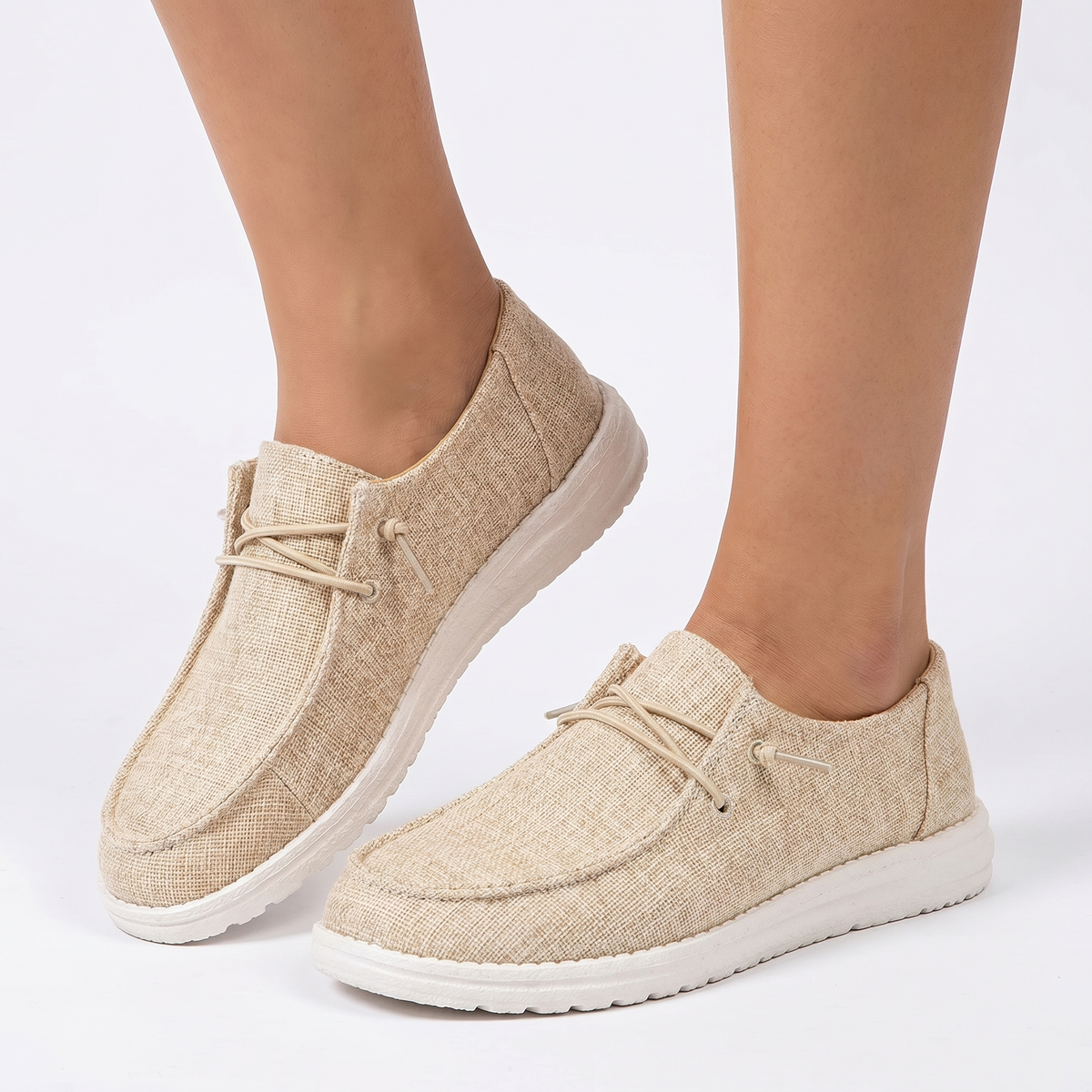 Women's Orthopaedic Knit Lace-Up Flat Sneakers Lightweight Comfort Shoes
