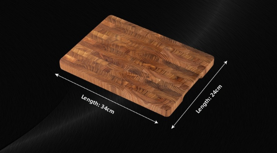 Teak End-Grain Cutting Board — Thick Hand-Polished Chopping Block with Carry Handles & Non-Slip Feet