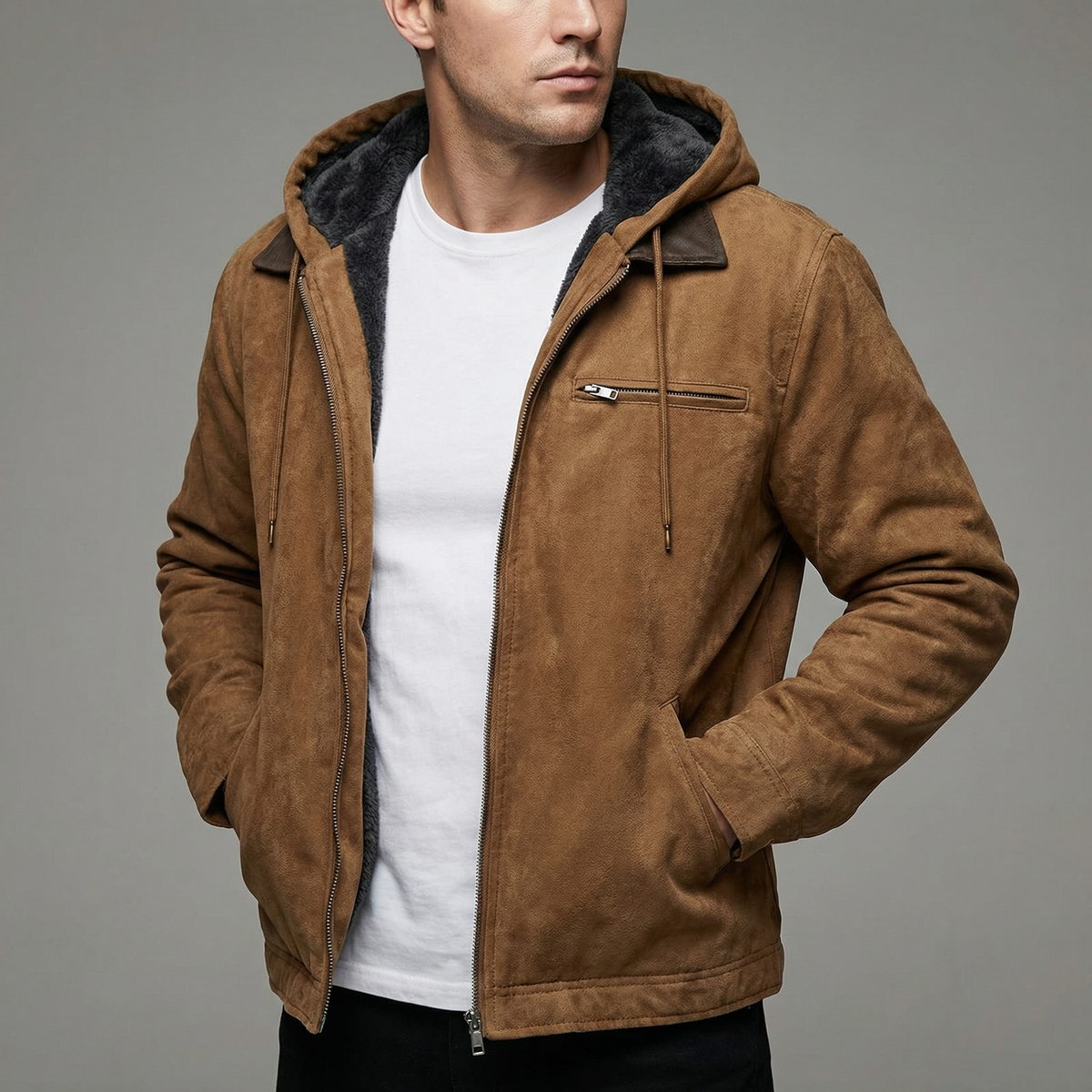 Men's Zipper Pocket Outdoor Winter Coat