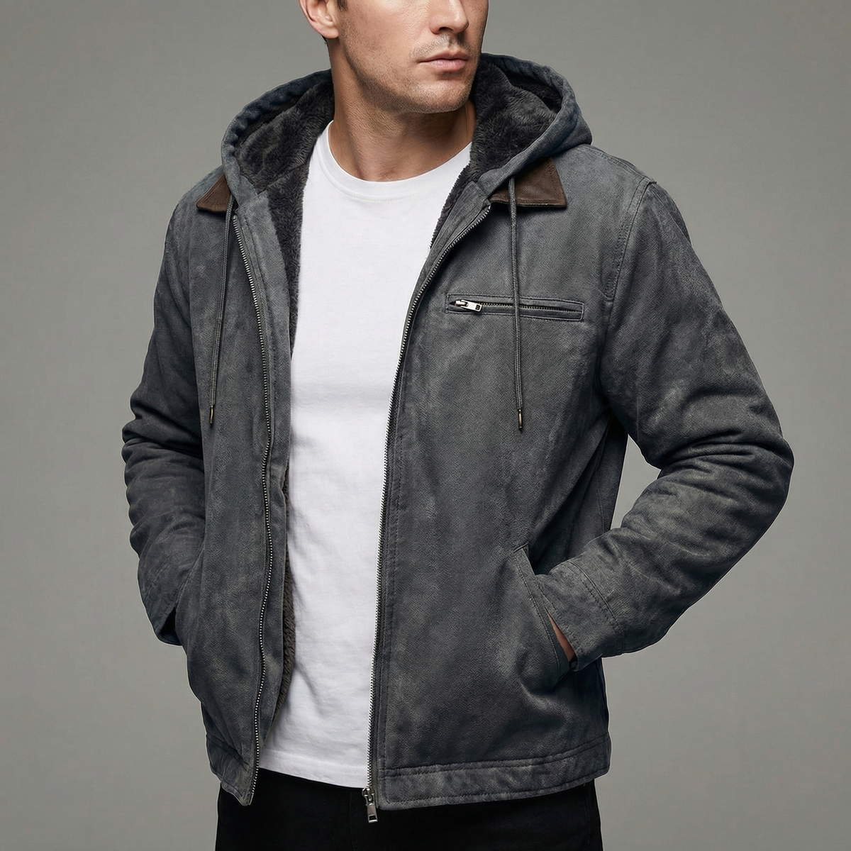 Men's Zipper Pocket Outdoor Winter Coat