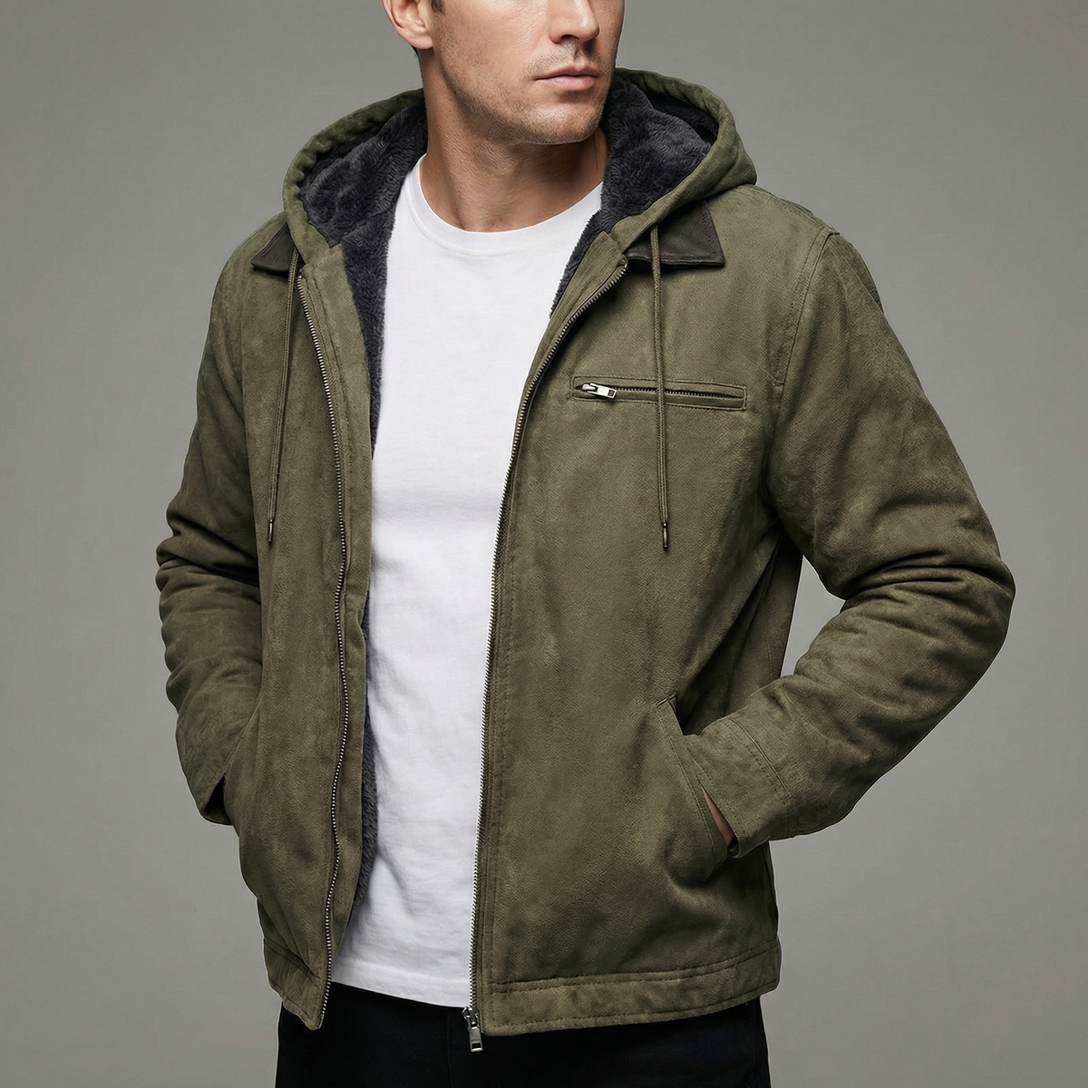 Men's Zipper Pocket Outdoor Winter Coat