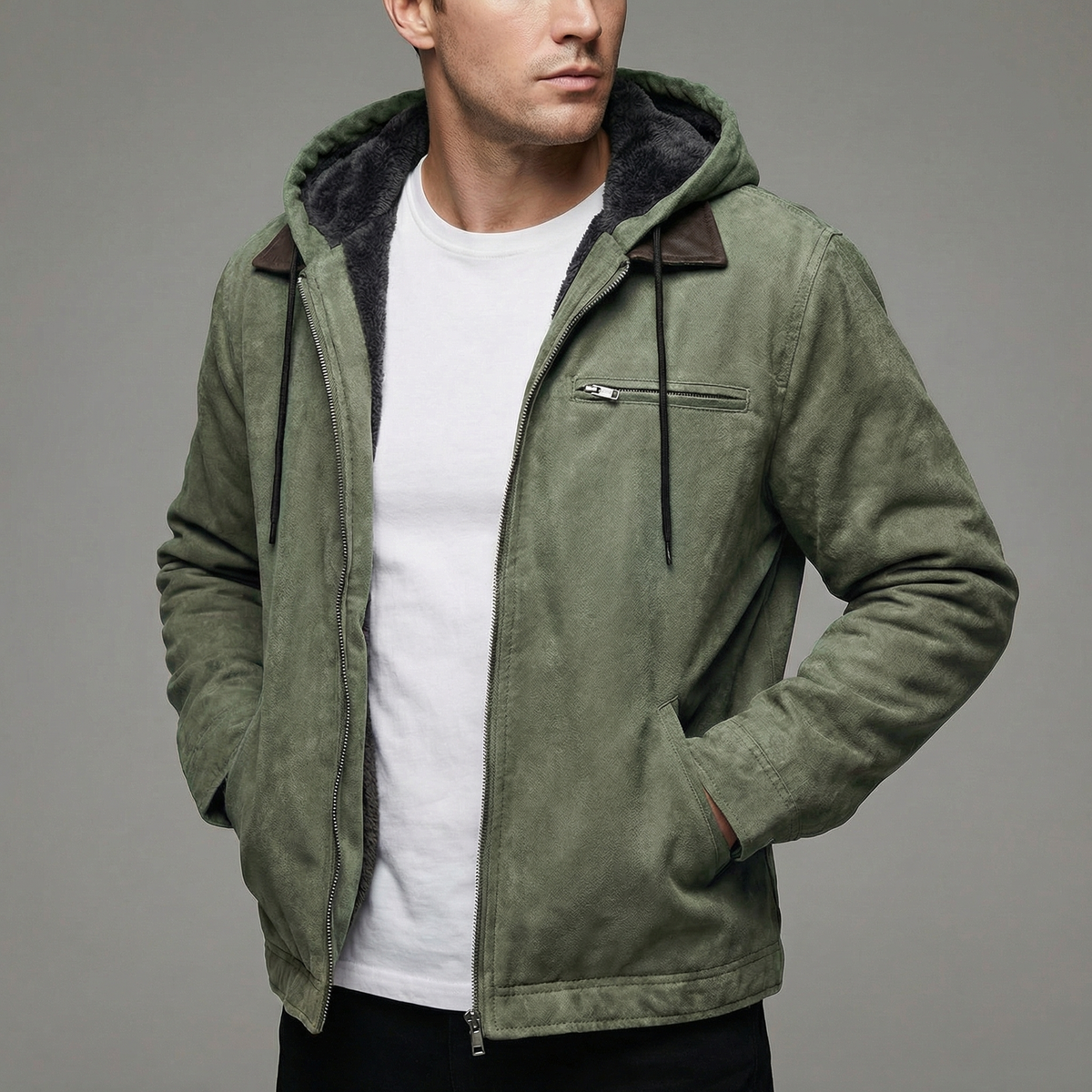Men's Zipper Pocket Outdoor Winter Coat