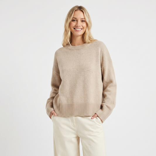 Women's Oversized Crewneck Knit Pullover Winter Sweater