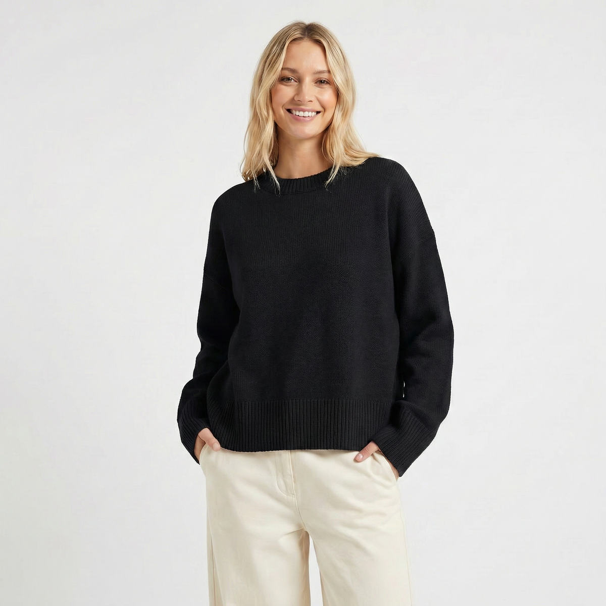 Women's Oversized Crewneck Knit Pullover Winter Sweater