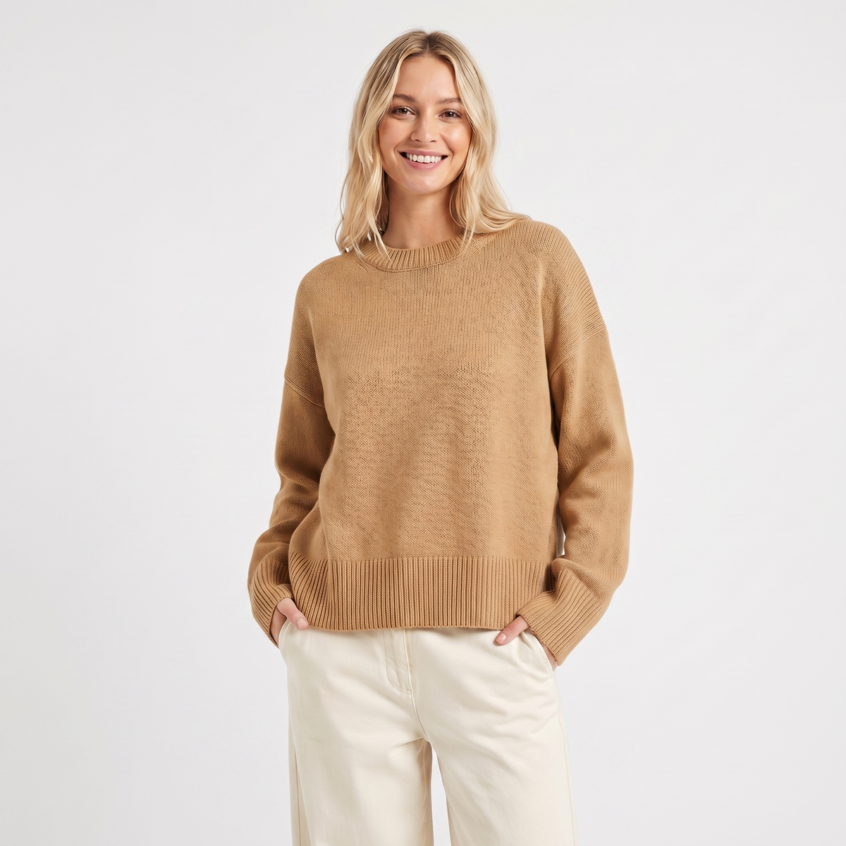 Women's Oversized Crewneck Knit Pullover Winter Sweater
