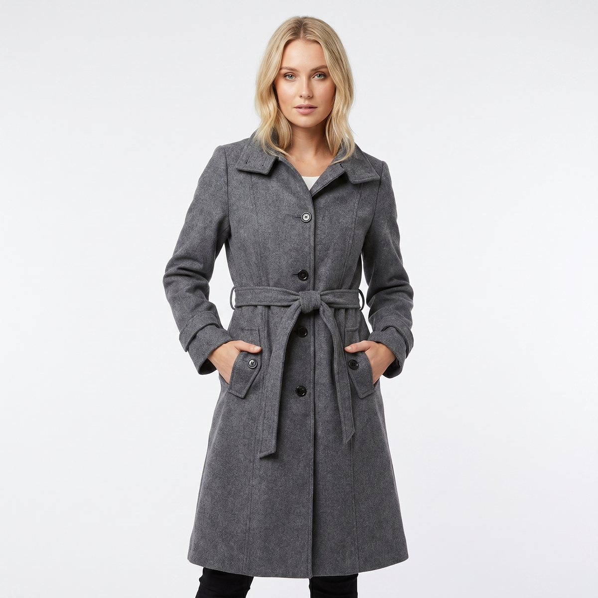 Women's Classic Belted Trench Winter Coat