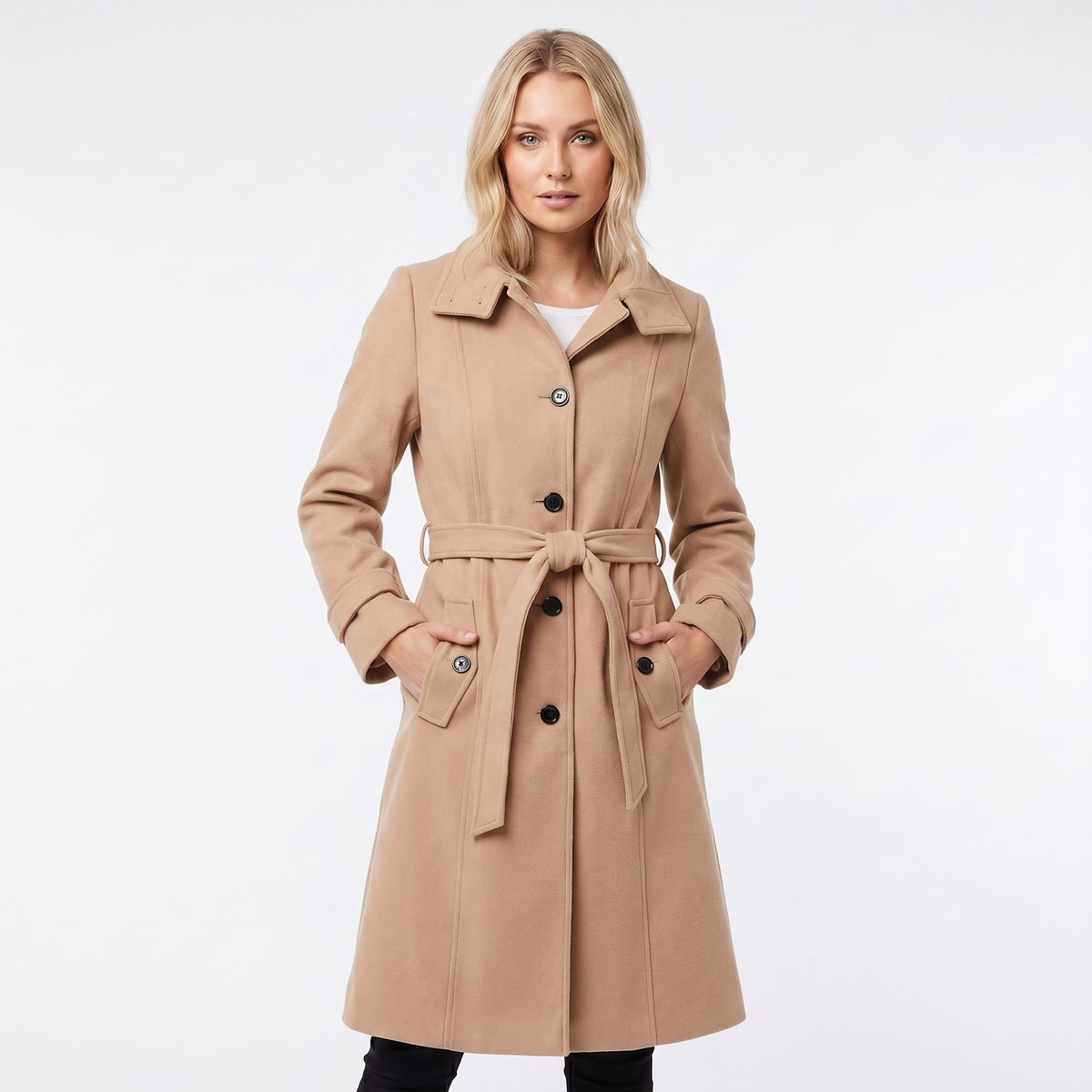 Women's Classic Belted Trench Winter Coat