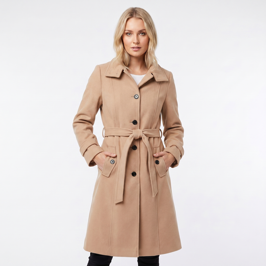 Women's Classic Belted Trench Winter Coat