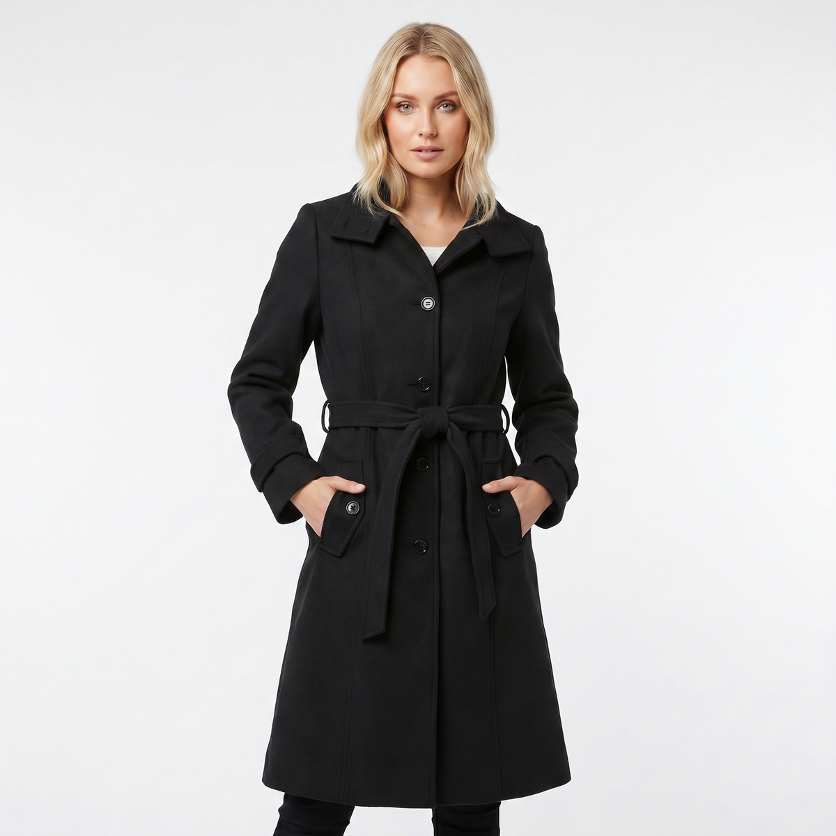 Women's Classic Belted Trench Winter Coat
