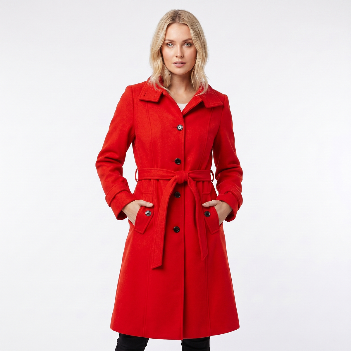 Women's Classic Belted Trench Winter Coat