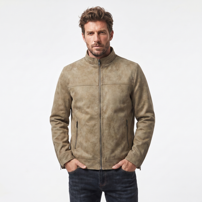 Men's Vintage Distressed Leather Bomber Autumn Jacket