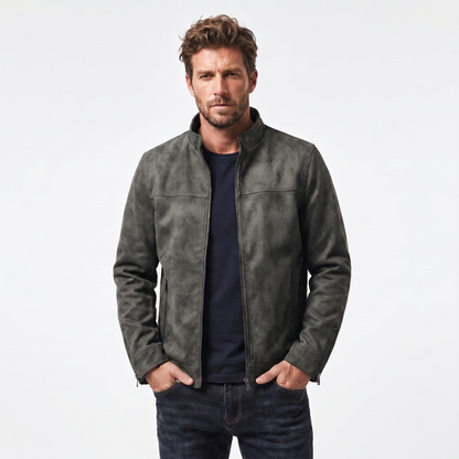 Men's Vintage Distressed Leather Bomber Autumn Jacket