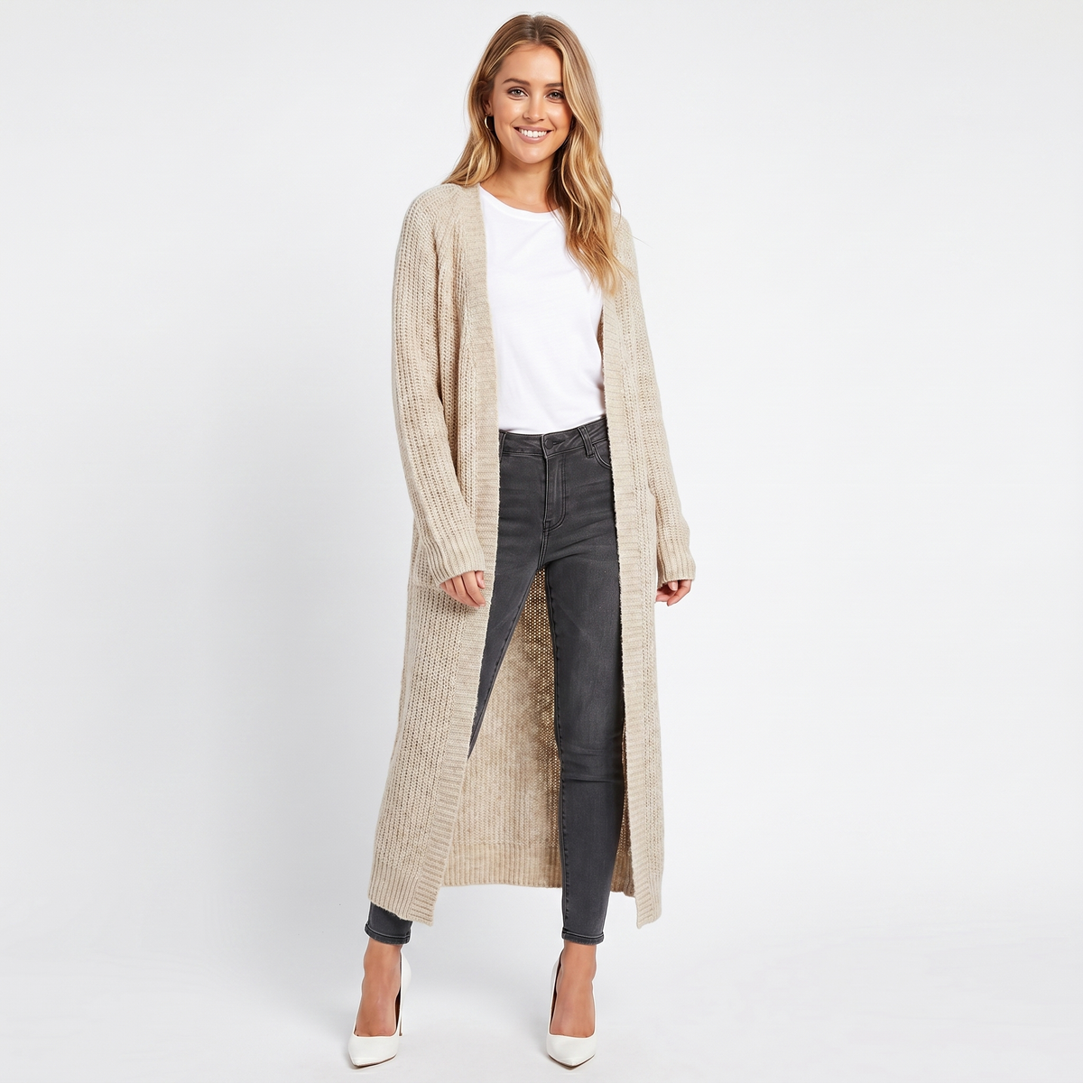 Women's Knee Length Knit Winter Cardigan