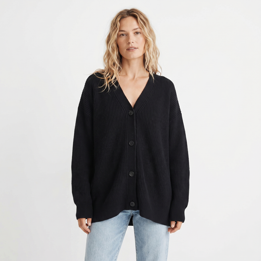 Women's Cardigans For Women Oversized Ribbed V-Neck Knit Winter