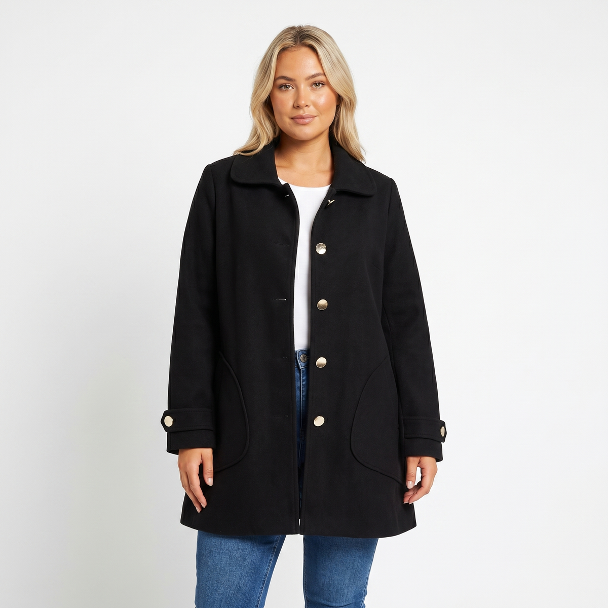Women's Car Winter Coat Brushed Single-Breasted Mid-Length