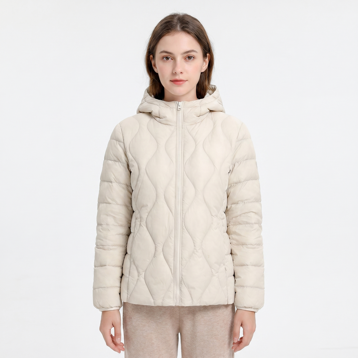Women's Puffer Winter Jacket Lightweight Hooded Quilted