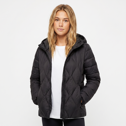 Women's Puffer Winter Jacket Lightweight Hooded Quilted