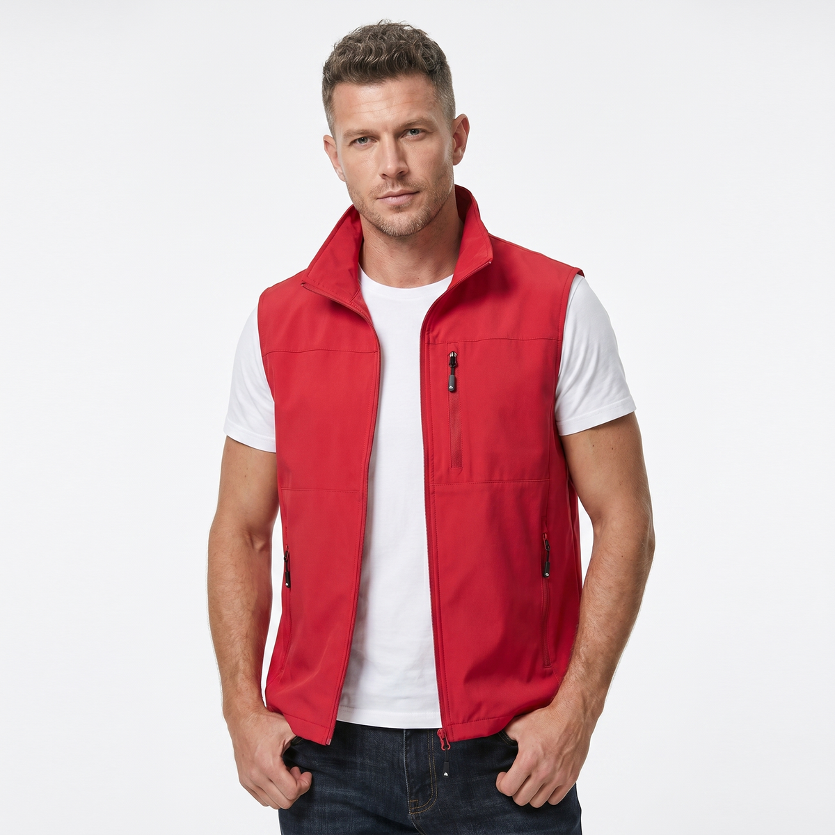 Gilet Leggero da Uomo – Collo Coreano con Zip Utility