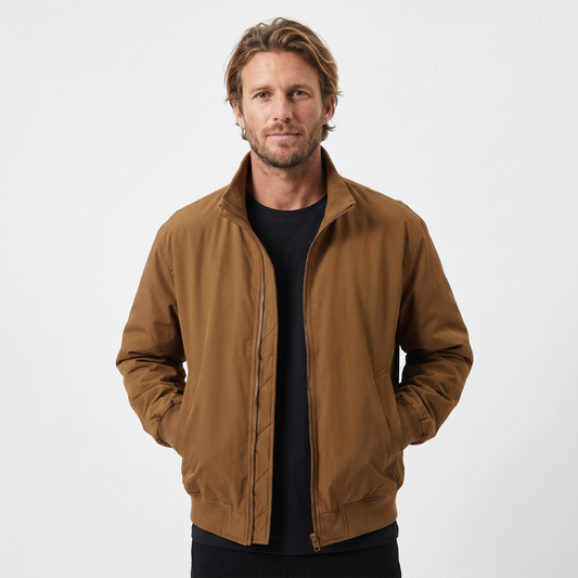 Men's Bomber Autumn Jacket Padded Stand Collar Flight Style