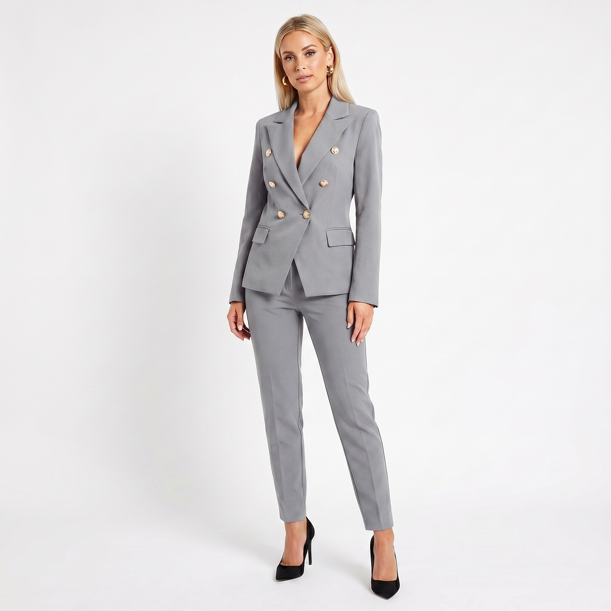 Tailleur Elegante da Donna – Blazer Doppiopetto e Pantaloni Coordinati