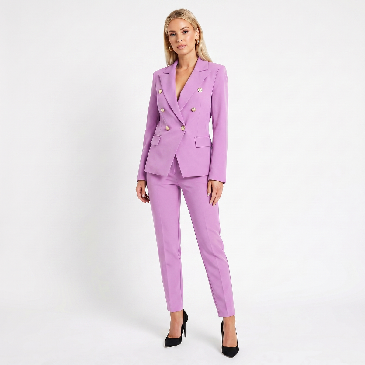 Tailleur Elegante da Donna – Blazer Doppiopetto e Pantaloni Coordinati