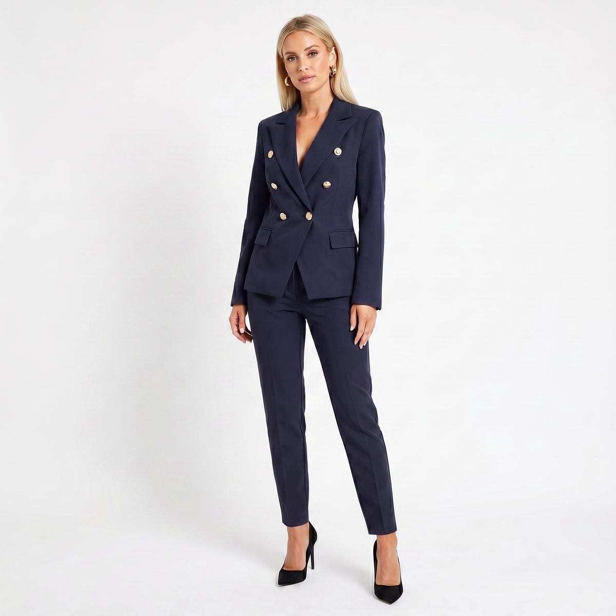 Tailleur Elegante da Donna – Blazer Doppiopetto e Pantaloni Coordinati