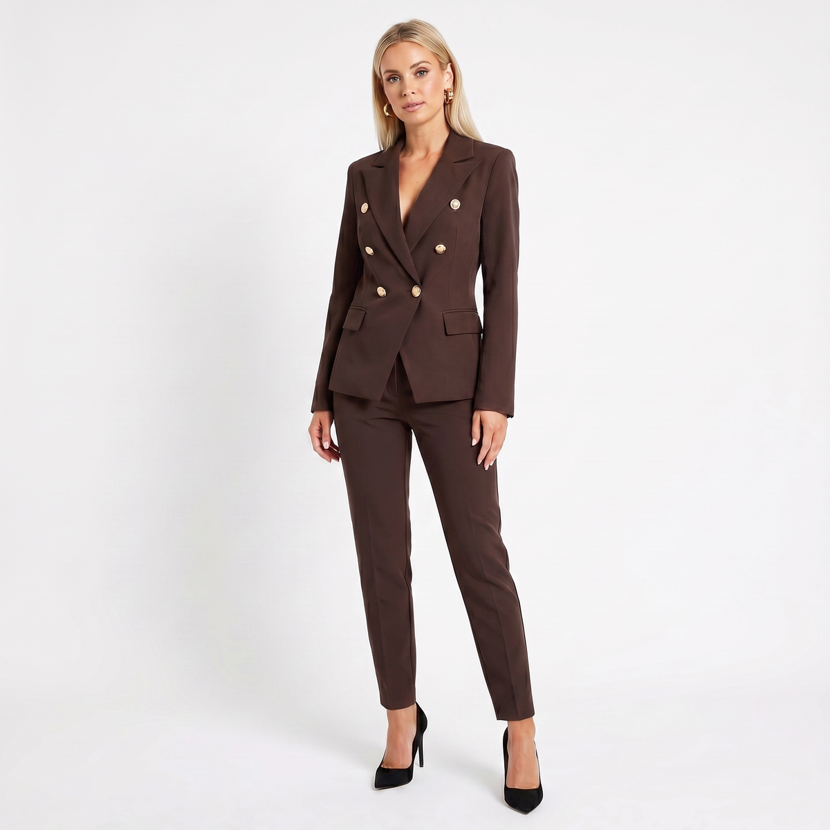 Tailleur Elegante da Donna – Blazer Doppiopetto e Pantaloni Coordinati