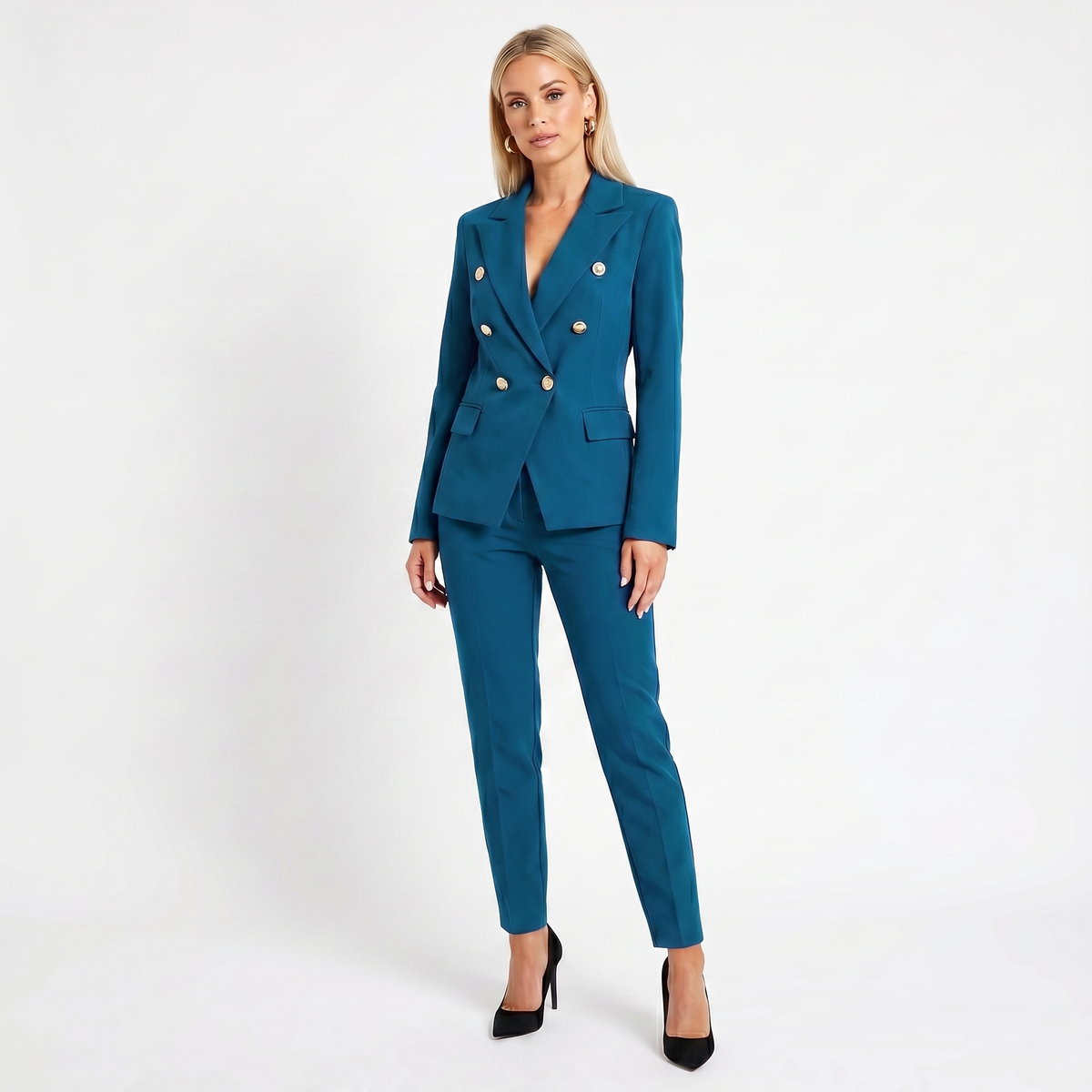 Tailleur Elegante da Donna – Blazer Doppiopetto e Pantaloni Coordinati