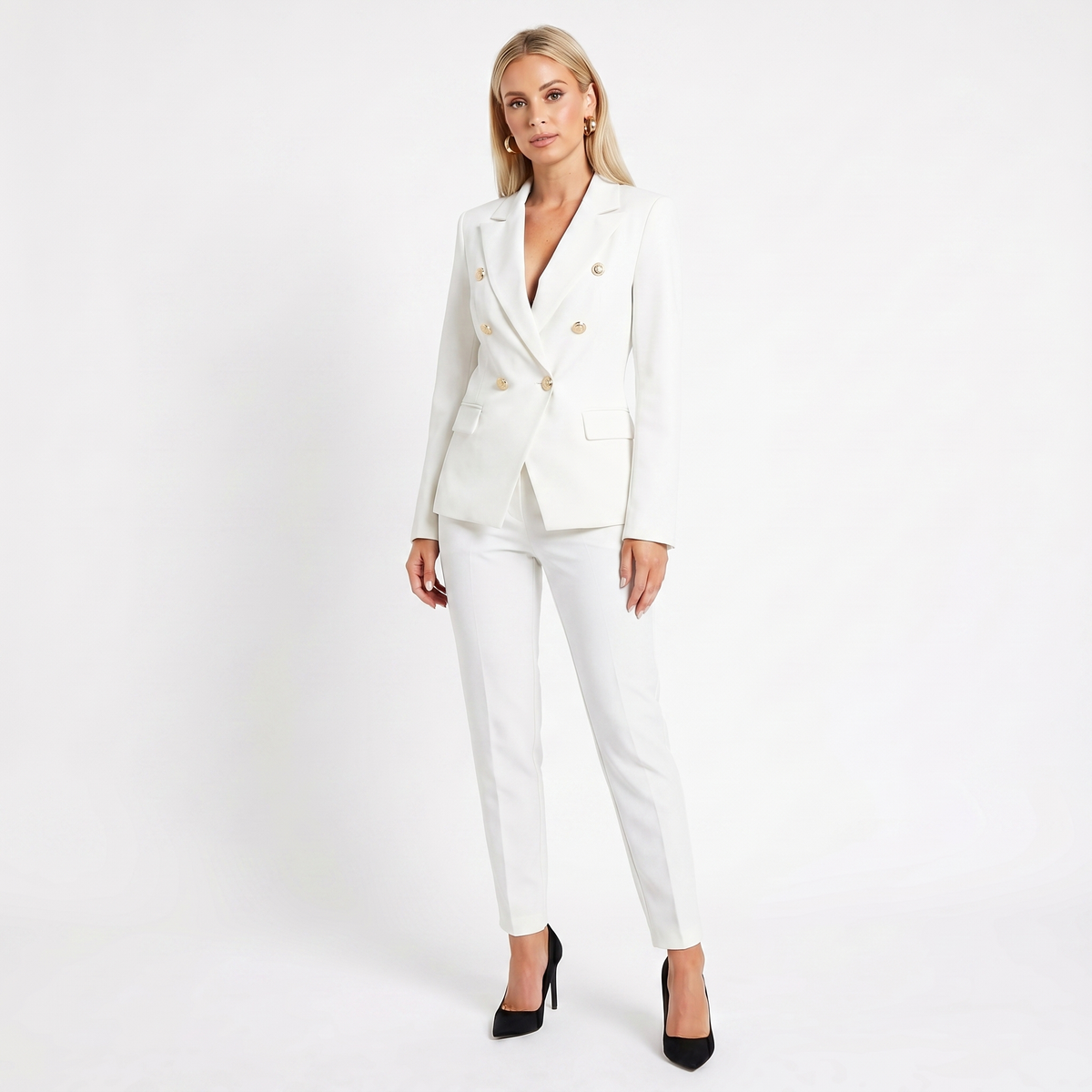 Tailleur Elegante da Donna – Blazer Doppiopetto e Pantaloni Coordinati