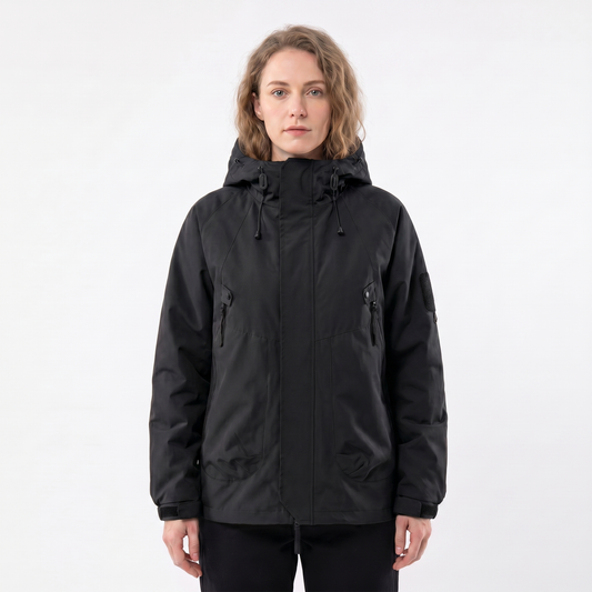 Women's Rain Jacket Hooded Waterproof Shell Outdoor Multi-Pocket