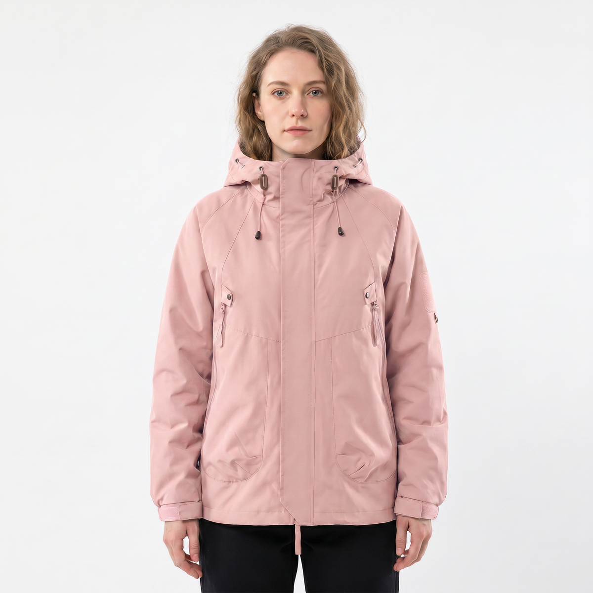 Women's Rain Jacket Hooded Waterproof Shell Outdoor Multi-Pocket