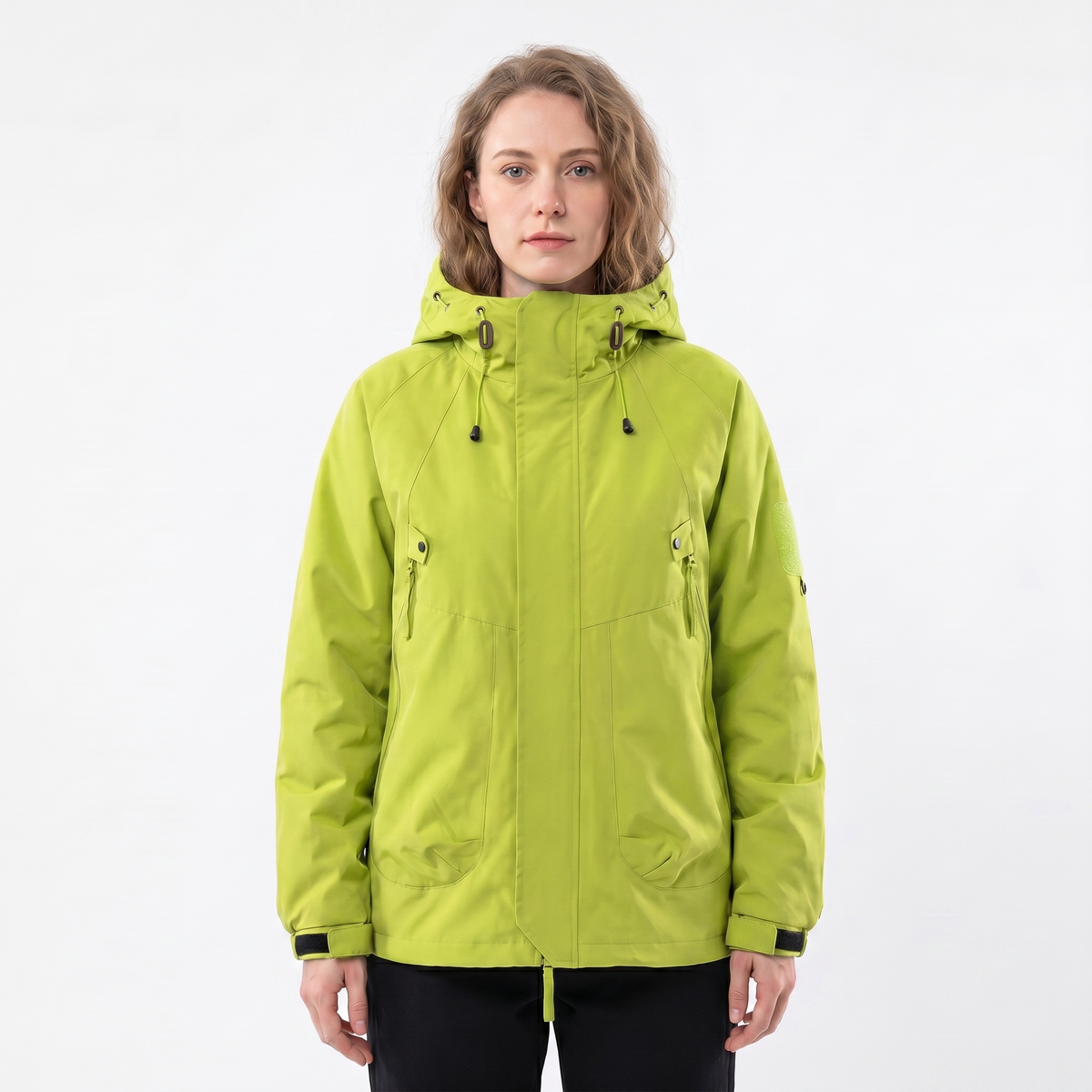 Women's Rain Jacket Hooded Waterproof Shell Outdoor Multi-Pocket