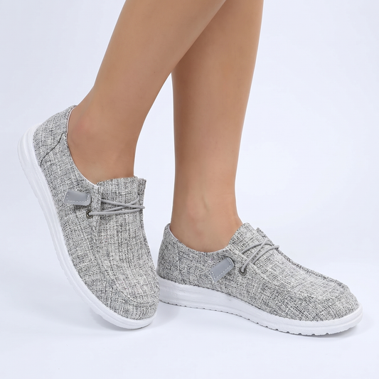 Women's Orthopaedic Knit Lace-Up Flat Sneakers Lightweight Comfort Shoes