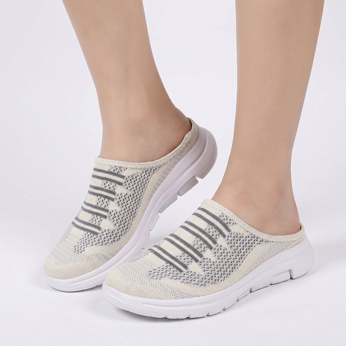 Women's Orthopaedic Mesh Knit Mule Sneakers Slip-On Backless Shoes