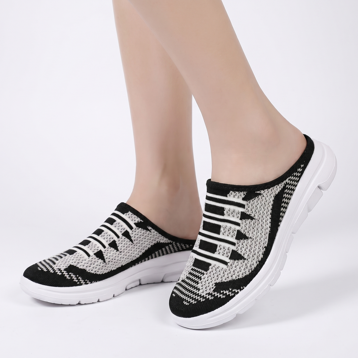 Women's Orthopaedic Mesh Knit Mule Sneakers Slip-On Backless Shoes