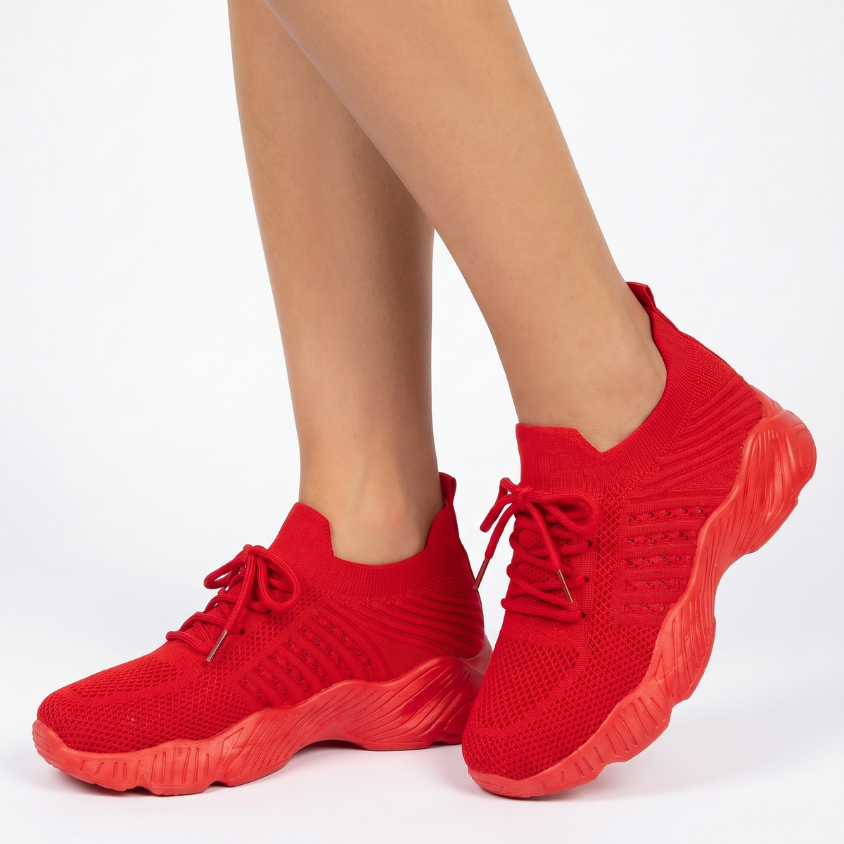 Women's Orthopaedic Knit Sock Sneakers Lace-Up Lightweight Breathable Shoes