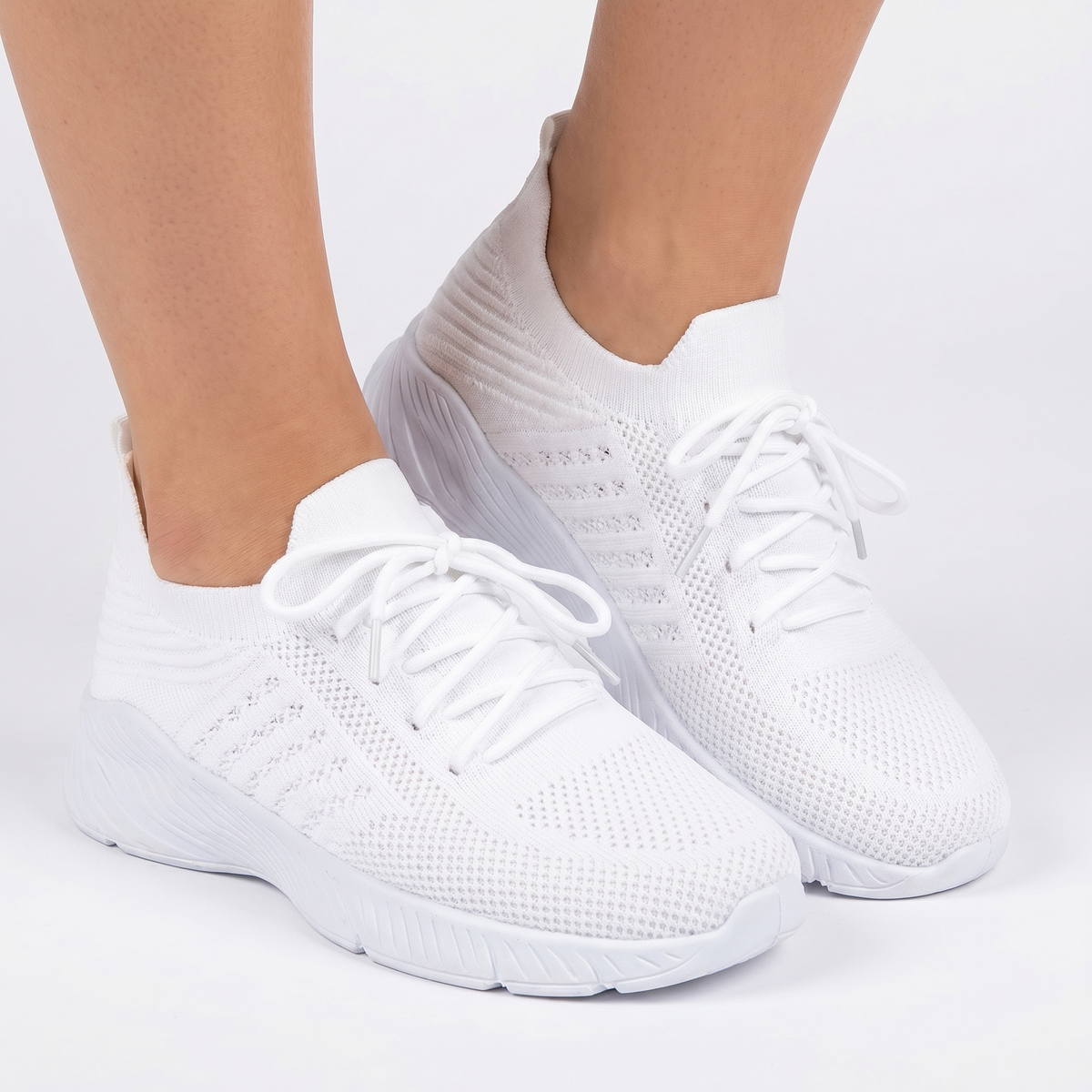 Women's Orthopaedic Knit Sock Sneakers Lace-Up Lightweight Breathable Shoes
