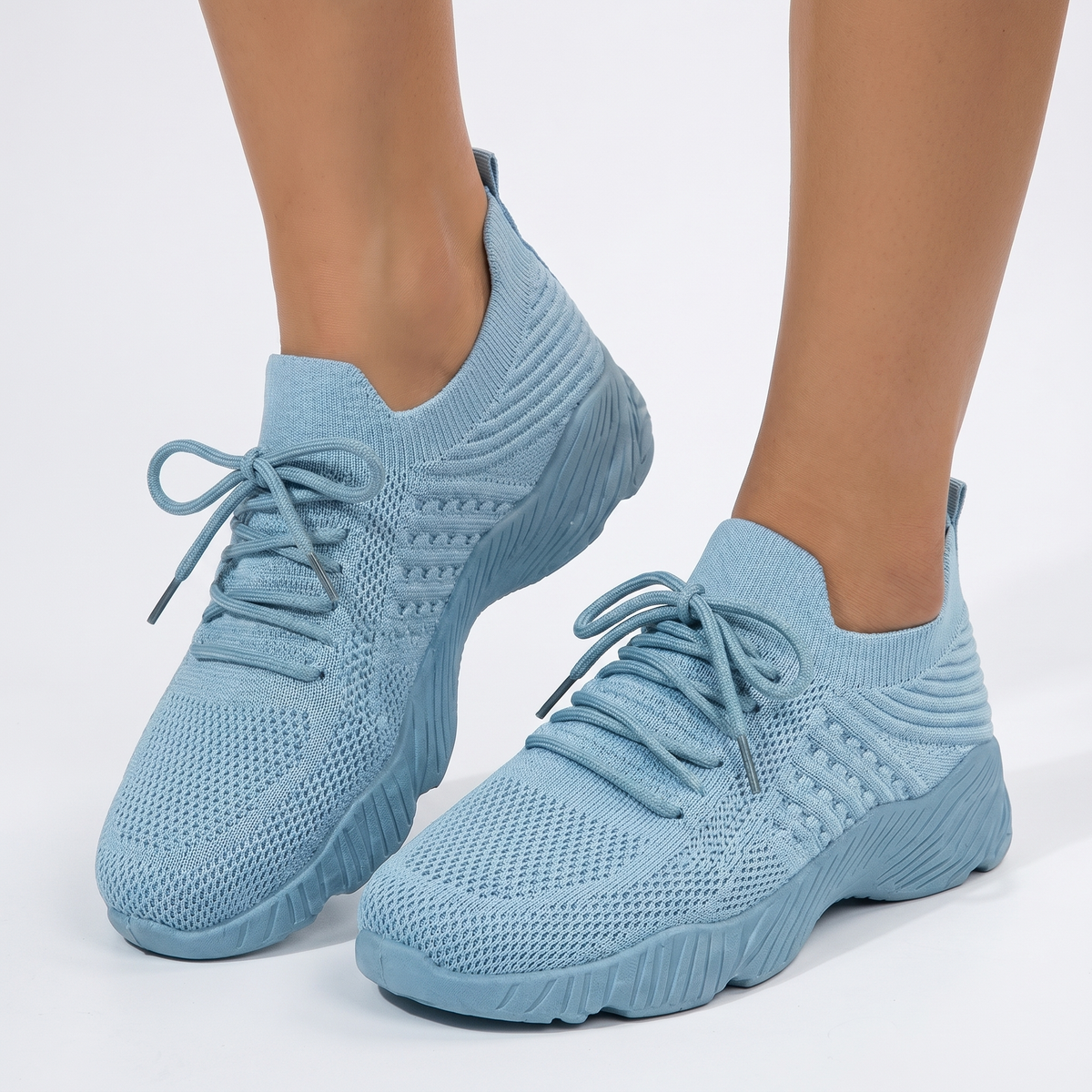 Women's Orthopaedic Knit Sock Sneakers Lace-Up Lightweight Breathable Shoes