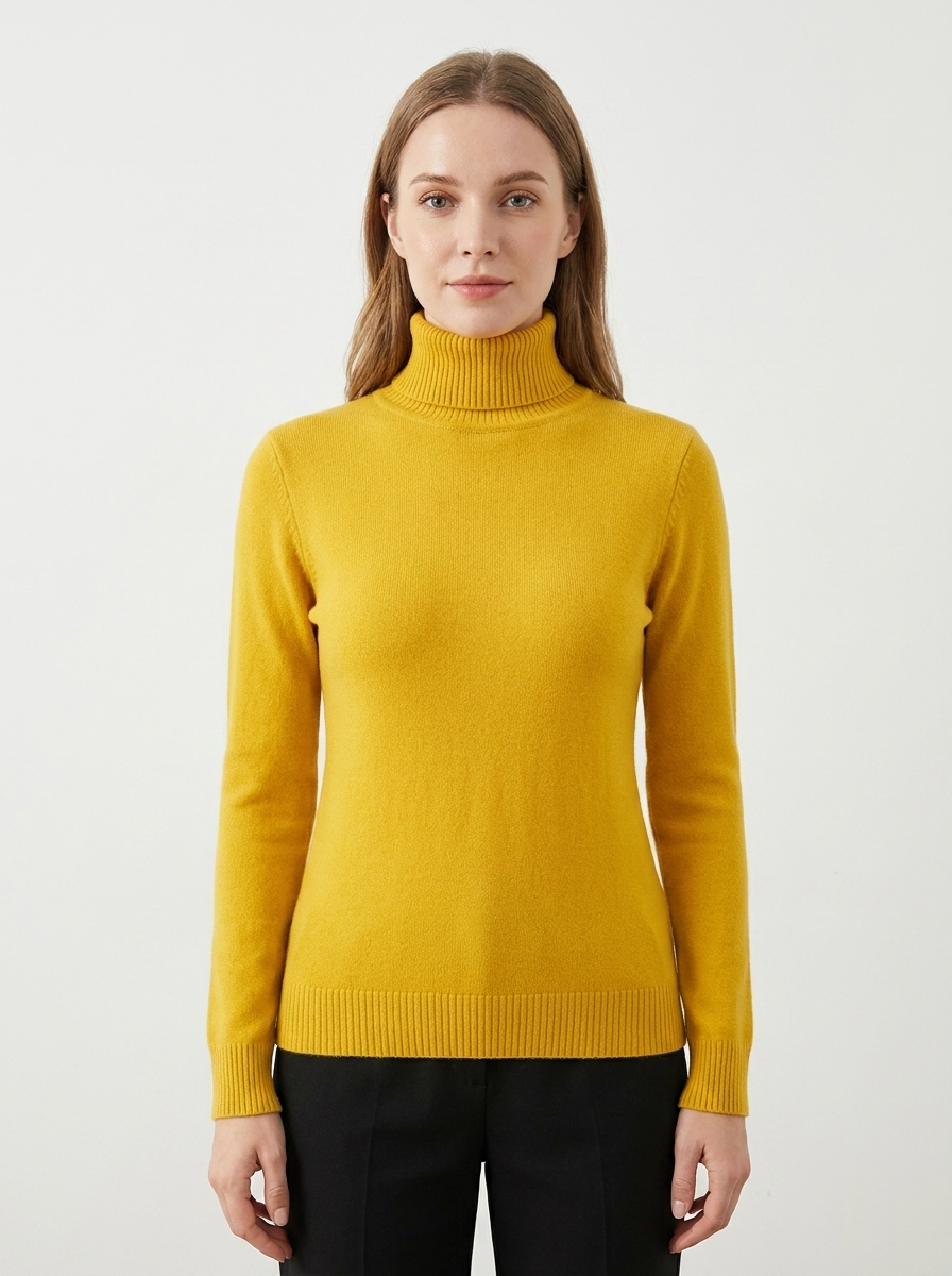 Women's Turtleneck Winter Sweater Soft Knit Long-Sleeve Slim-Fit