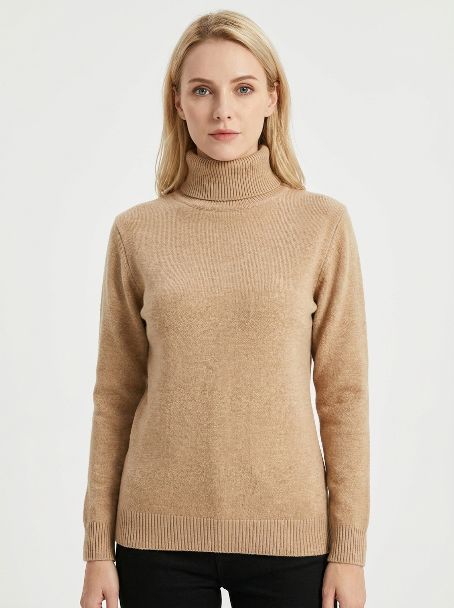 Women's Turtleneck Winter Sweater Soft Knit Long-Sleeve Slim-Fit