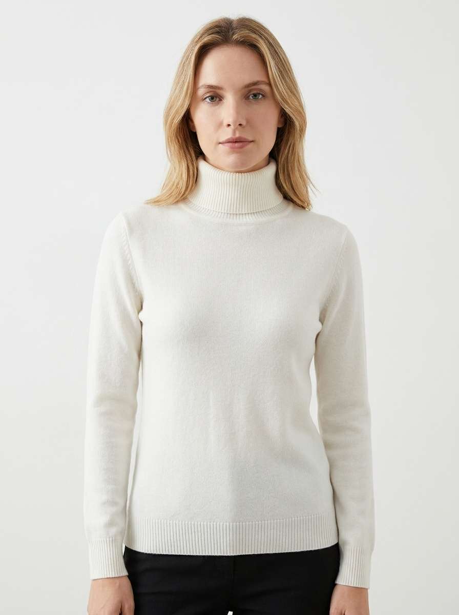 Women's Turtleneck Winter Sweater Soft Knit Long-Sleeve Slim-Fit