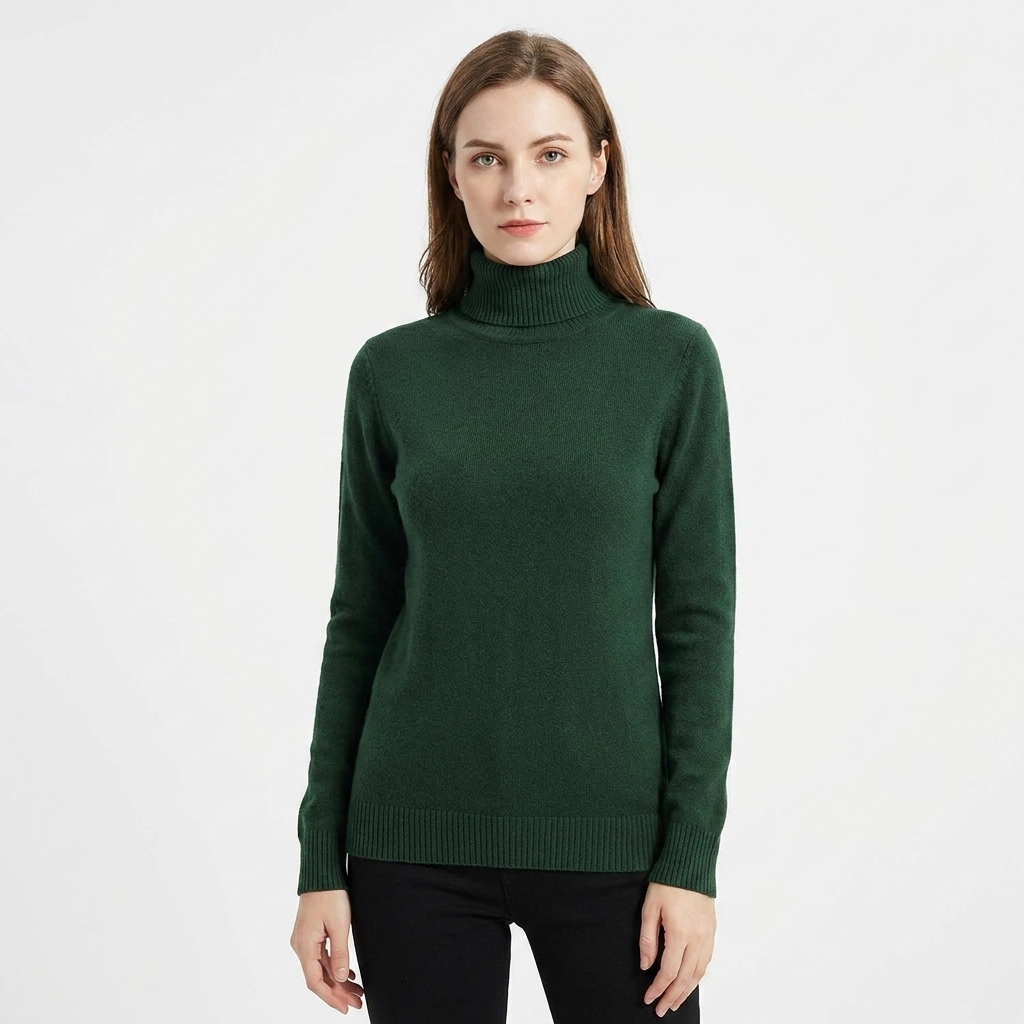 Women's Turtleneck Winter Sweater Cable Knit Long-Sleeve Slim-Fit