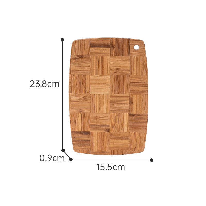 Bamboo Cutting Board — Thick Checkered End-Grain Chopping Board with Juice Groove, 4 Sizes