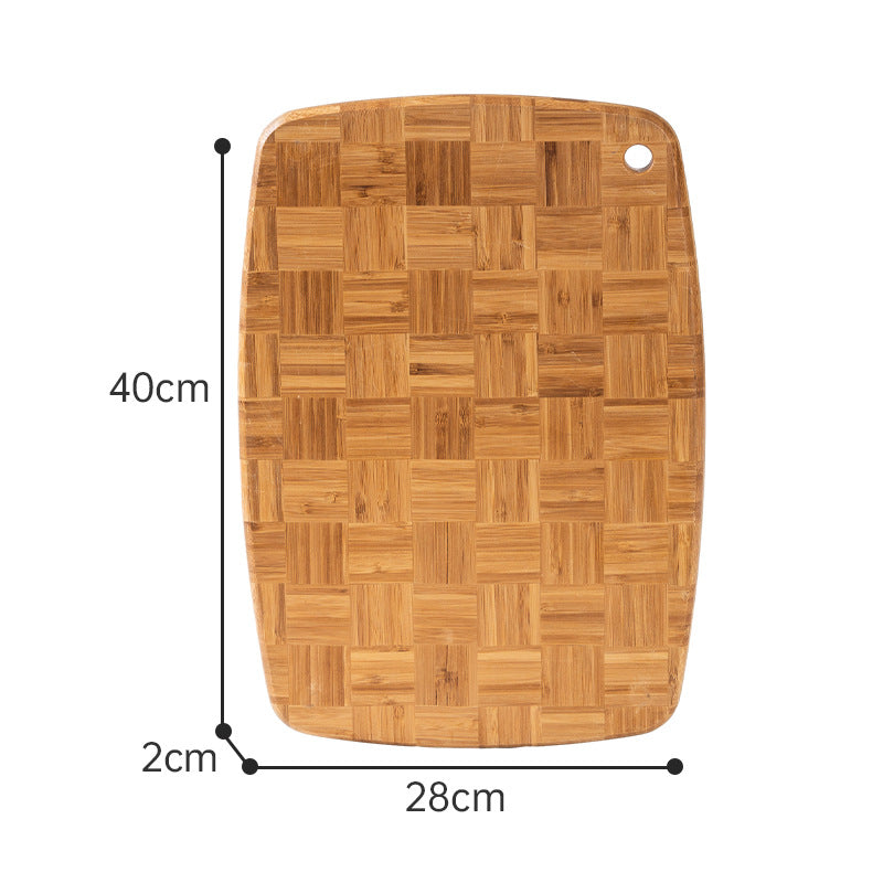 Bamboo Cutting Board — Thick Checkered End-Grain Chopping Board with Juice Groove, 4 Sizes